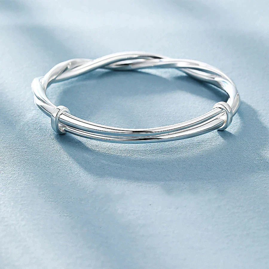 Beautiful women's sterling silver bracelet, an elegant and timeless gift with a classic intricate design.