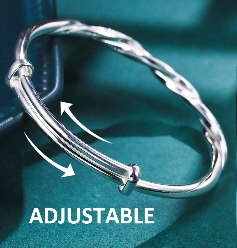 High-quality sterling silver women's bracelet, showcasing an elegant intricate design for a sophisticated look.