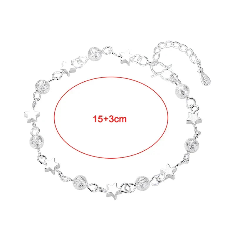 Premium sterling silver star bracelet for women, an elegant and adjustable celestial jewelry gift.