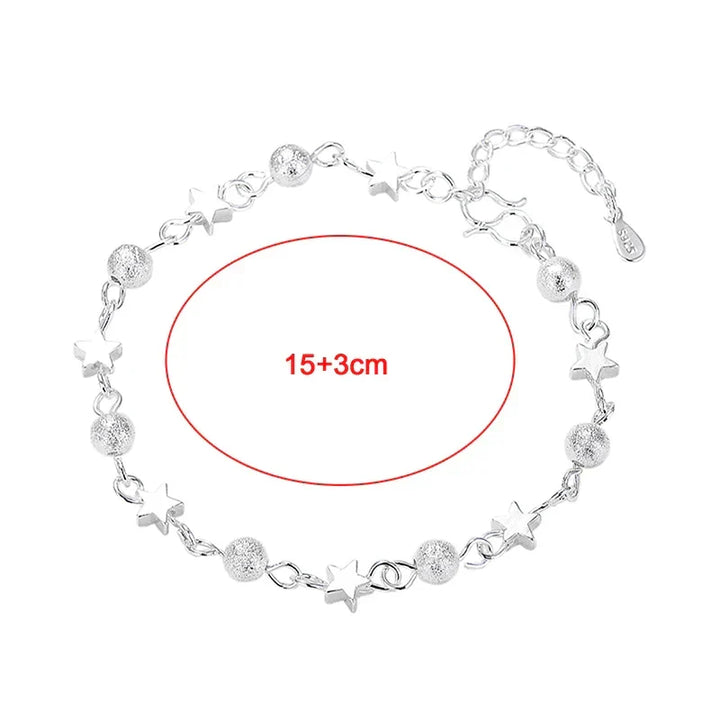 Premium sterling silver star bracelet for women, an elegant and adjustable celestial jewelry gift.
