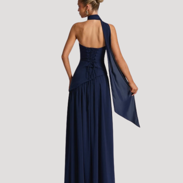 Long strapless pleated maxi dress for women, a beautiful prom dress for formal events.