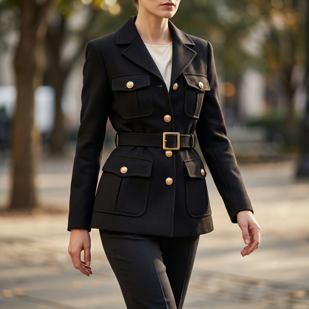 Chic women's professional blazer, tailored fit for office and versatile outerwear.