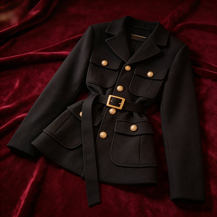 Tailored women's blazer coat, a chic and classic piece of professional outerwear.