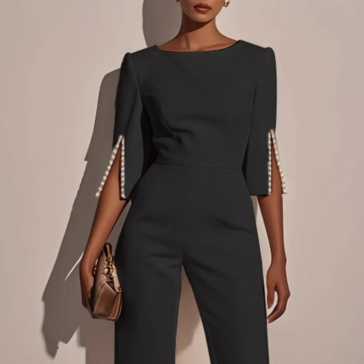Modern women's elegant jumpsuit, a versatile one-piece for parties, events, or sophisticated smart casual looks.