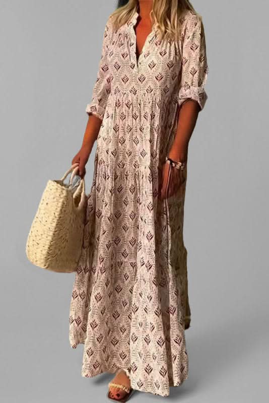 Women's elegant tiered maxi dress, flowing for summer fashion & special occasions.