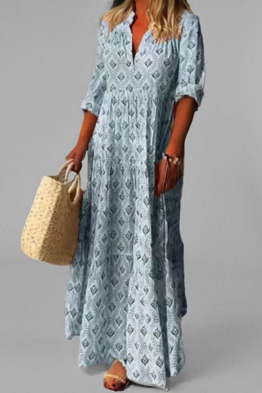 Stunning women's tiered maxi dress with a flowing, elegant design; perfect for spring & summer chic.
