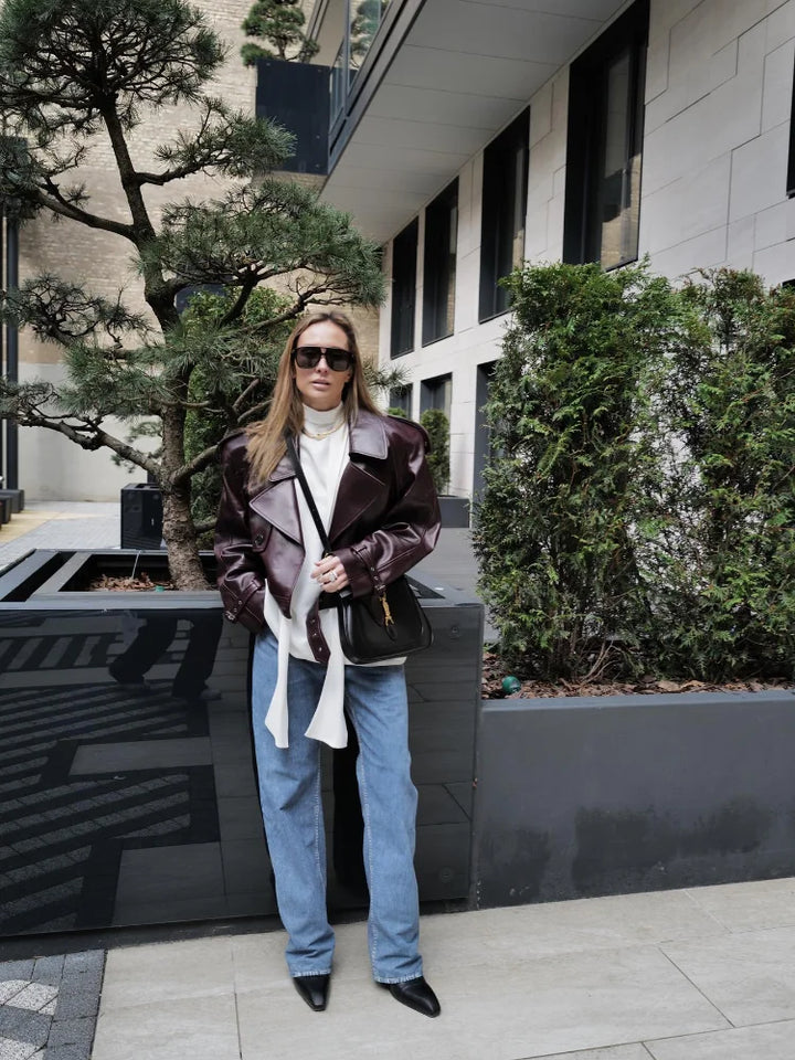 Classic women's elegant jacket. Timeless vintage style outerwear, ideal for chic, comfortable fashion.