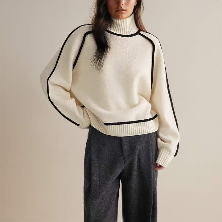 Chic new arrival: women's long sleeve elegant turtleneck sweater, ideal for a refined and warm winter look.