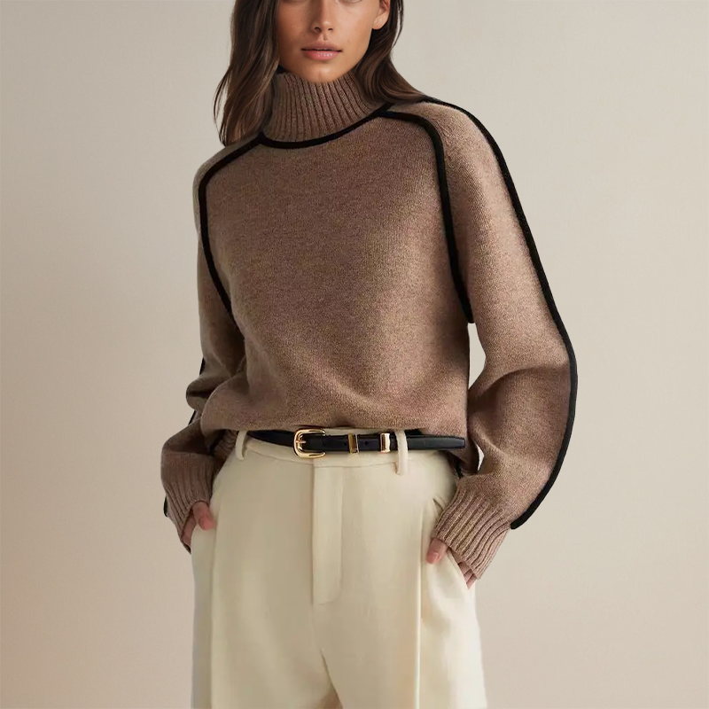 New arrivals: women's elegant long sleeve turtleneck sweater, providing a chic, warm, and comfortable top.