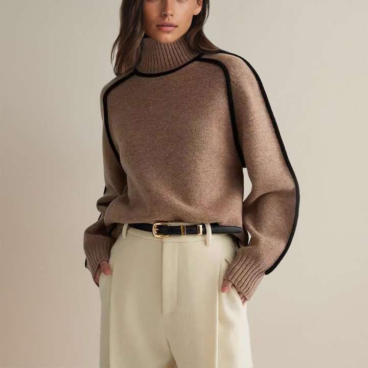 New arrivals: women's elegant long sleeve turtleneck sweater, providing a chic, warm, and comfortable top.