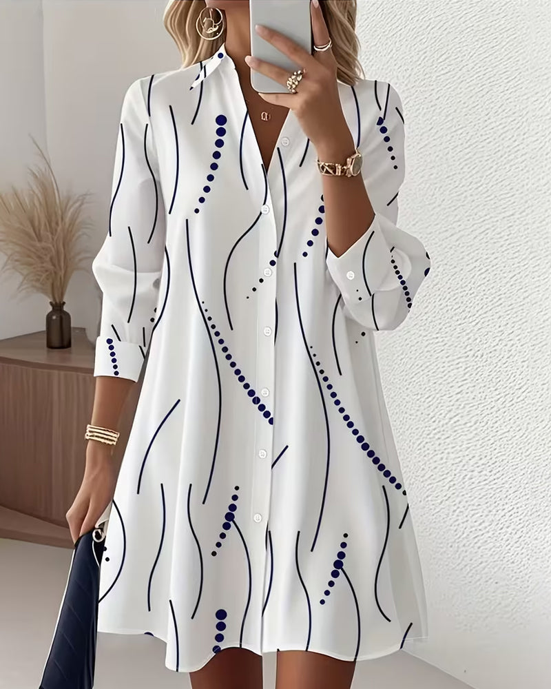 Women's elegant white maxi dress with delicate leafy print. Perfect for versatile, comfortable casual chic style.