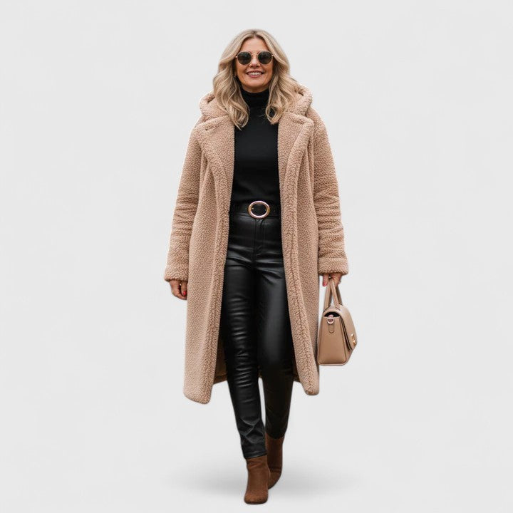 Premium women's elegant winter jacket, warm and stylish. Cozy chic outerwear for cold weather comfort.