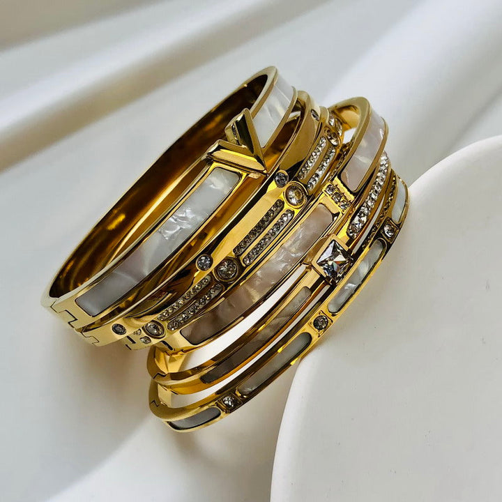 Women's sparkling zircon inlay bracelet, a chic waterproof jewelry gift idea.