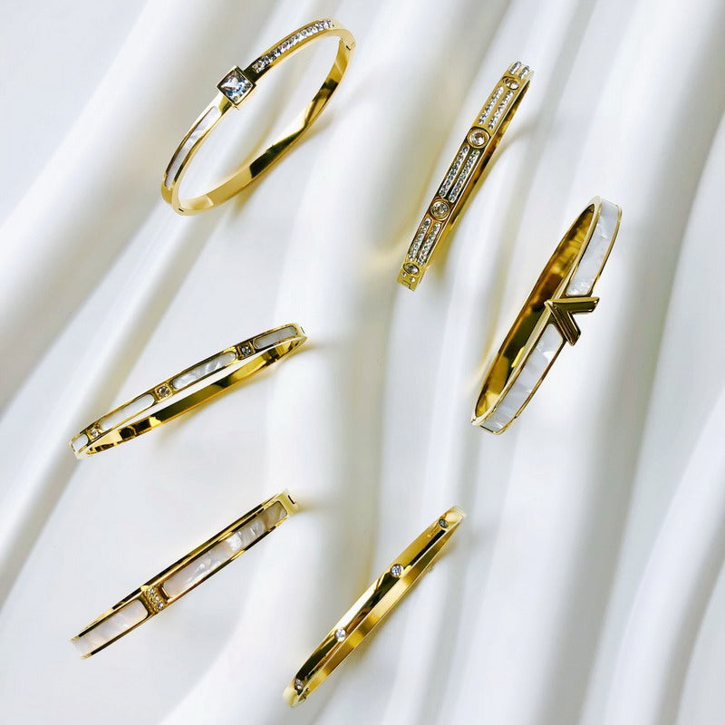 Sophisticated women's zircon inlay bracelet, adding a touch of sparkle.