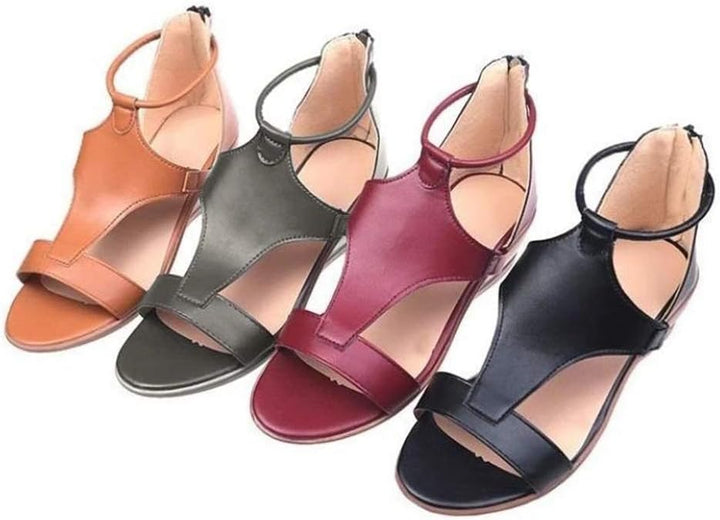 Trendy women's elevated heel sandals with adjustable ankle strap, perfect summer shoes for chic fashionistas.