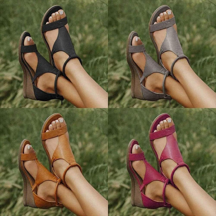 Elegant women's sandals with an elevated heel & adjustable ankle strap, offering both style and all-day comfort.