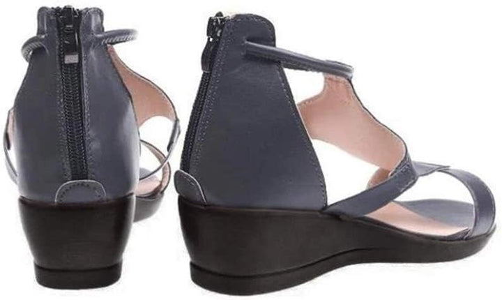 ElevateStyle women's sandals: elevated heel & adjustable ankle strap for a comfortable, chic, and modern look.