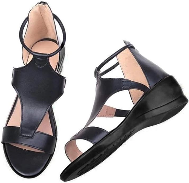 Modern women's elevated heel sandals featuring a comfortable design and adjustable ankle strap for support.