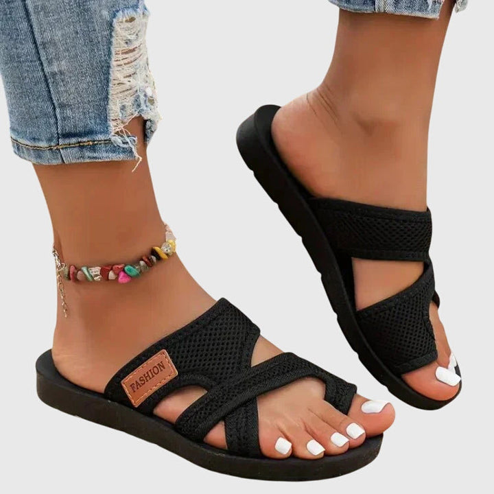 Women's Elody #1114 comfortable mesh platform slip-on sandals for everyday summer wear.
