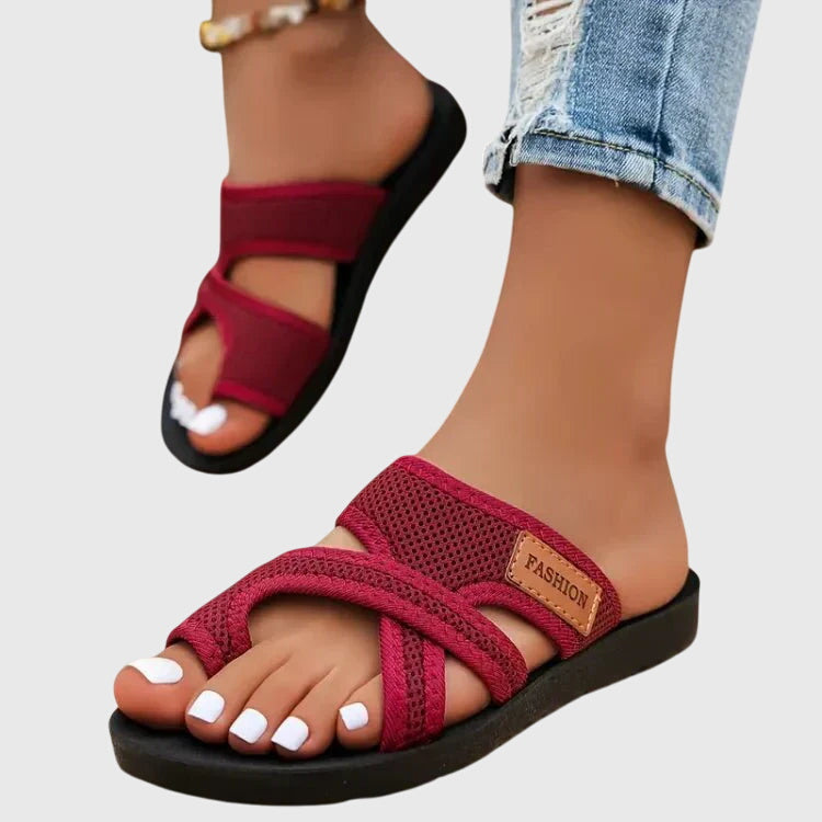 Open-toe Elody mesh platform sandals for women, ideal comfortable slip-on summer shoes.