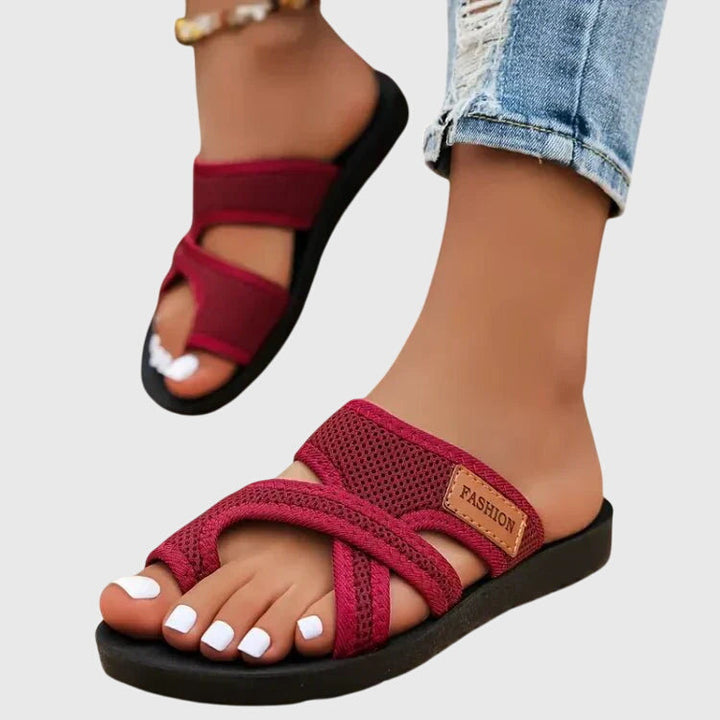 Open-toe Elody mesh platform sandals for women, ideal comfortable slip-on summer shoes.