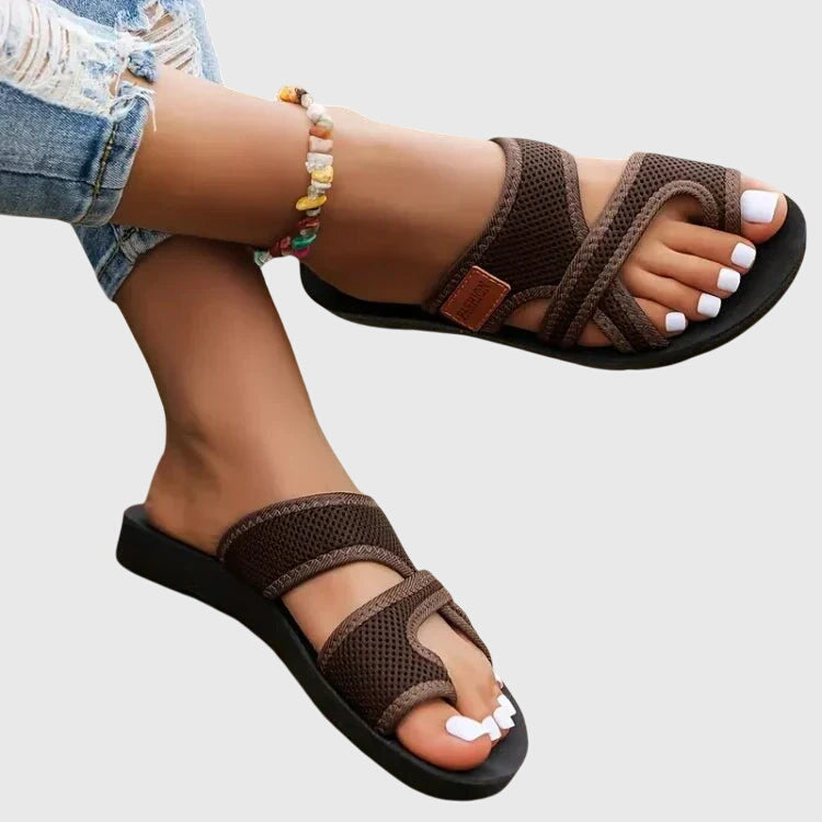 #1114 Elody women's comfortable mesh platform slip-on sandals, stylish casual summer footwear.