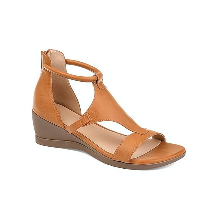 Elora women's fashion sandals: comfortable, elegant, and chic summer shoes with a stylish rear zip closure.