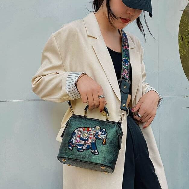 Bohemian embroidered mandala crossbody bag, featuring durable construction and vibrant colors for women