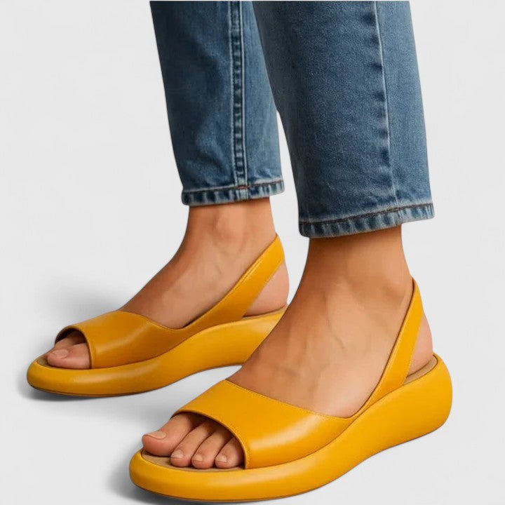 Emrynn women's orthopedic slip-on sandals, open-toe design with cushioned arch support for summer comfort.