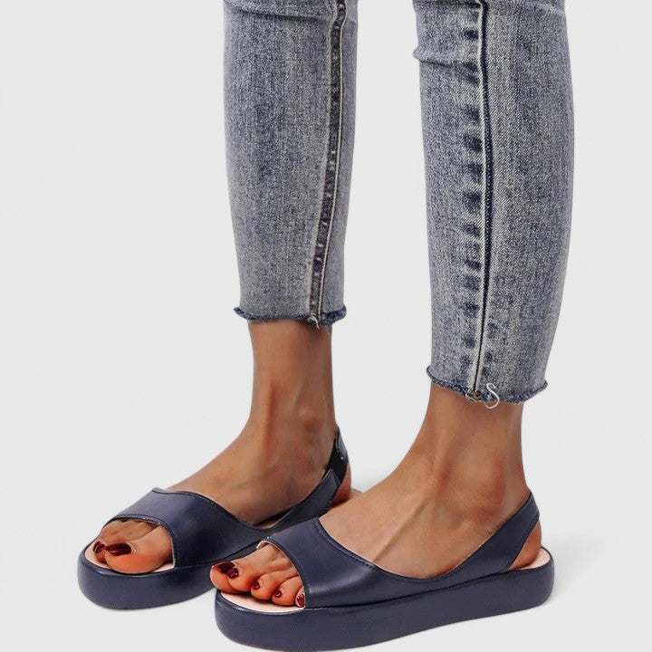 Casual Emrynn women's slip-on orthopedic sandals with an open-toe design, ideal for stylish summer comfort.