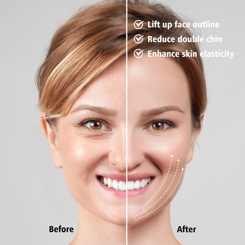 Portable EMS beauty device for facial sculpting, LED therapy for double chin removal