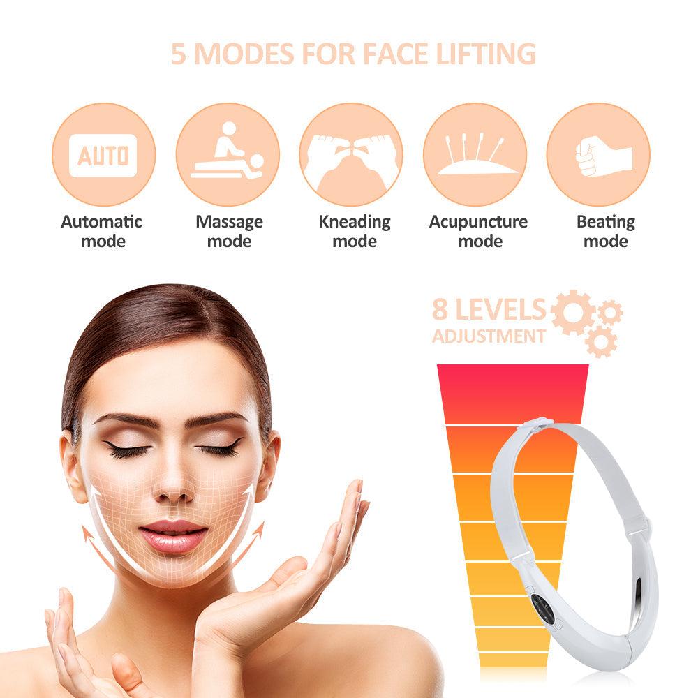 High-tech EMS facial massager with various LED light modes for comprehensive skin firming