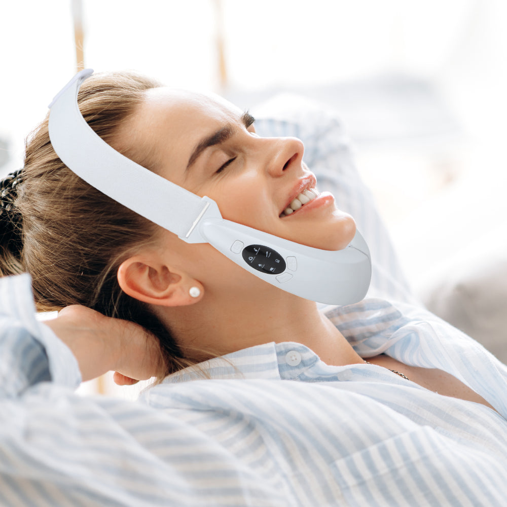 Rechargeable EMS beauty tool for women, designed for facial firming and wrinkle reduction