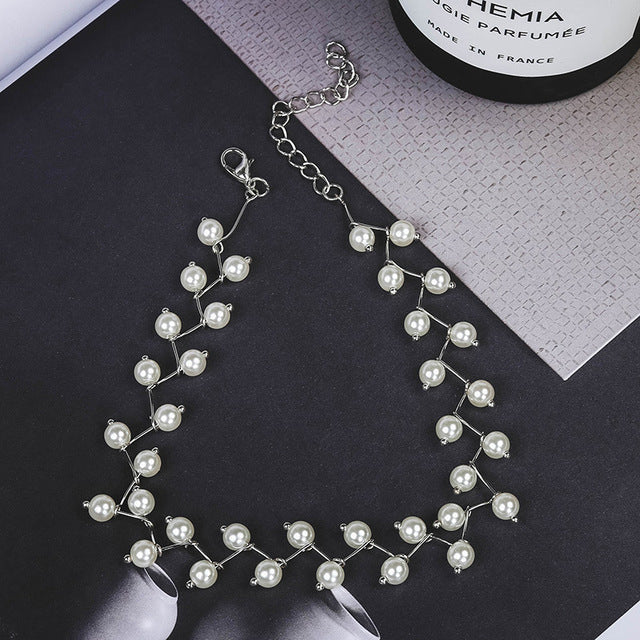 Whimsical pearl-accented fairy necklace, women's elegant jewelry gift.