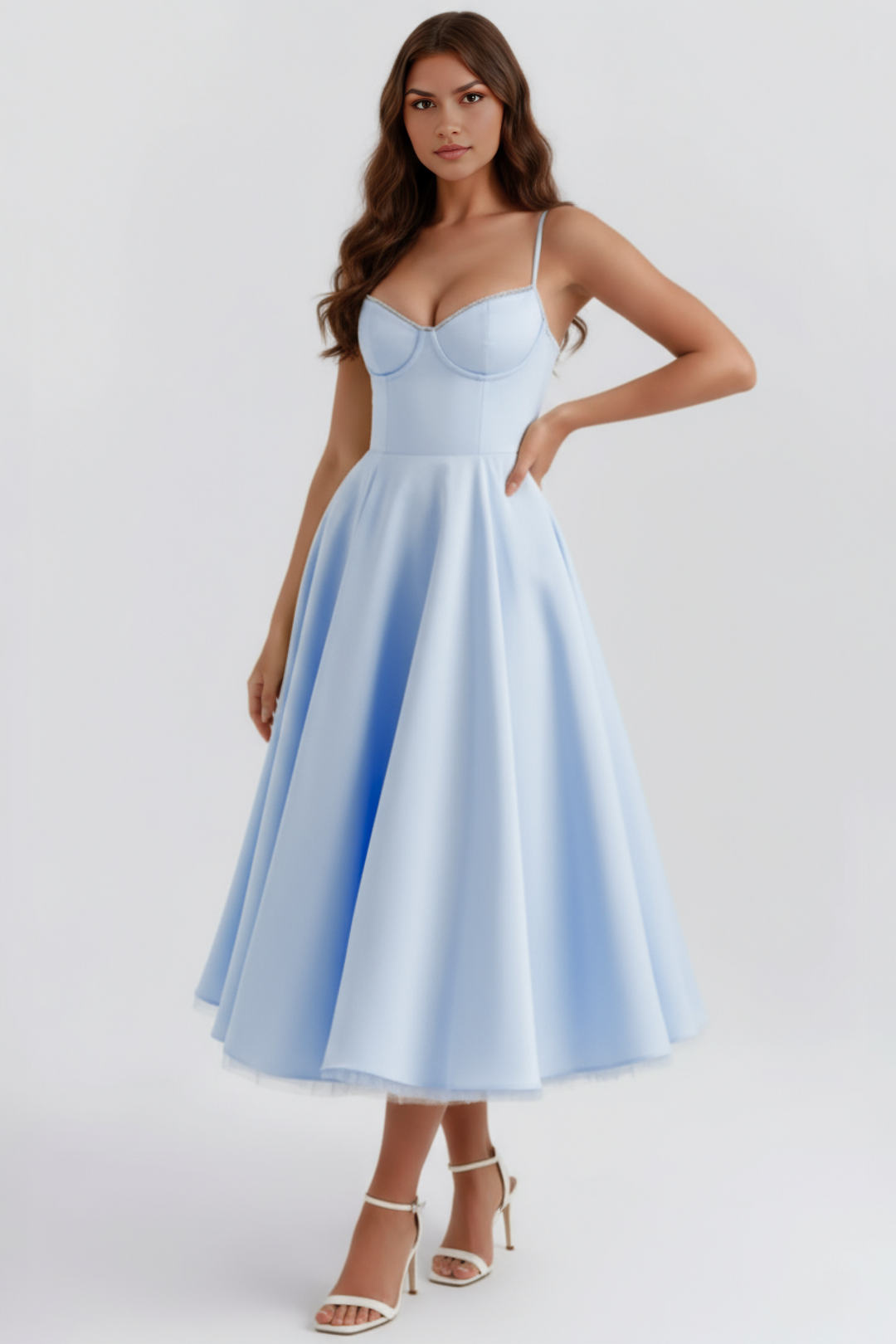 Women's Enchanting Grace celebration midi dress for effortless elegance. Perfect for parties & spring events.