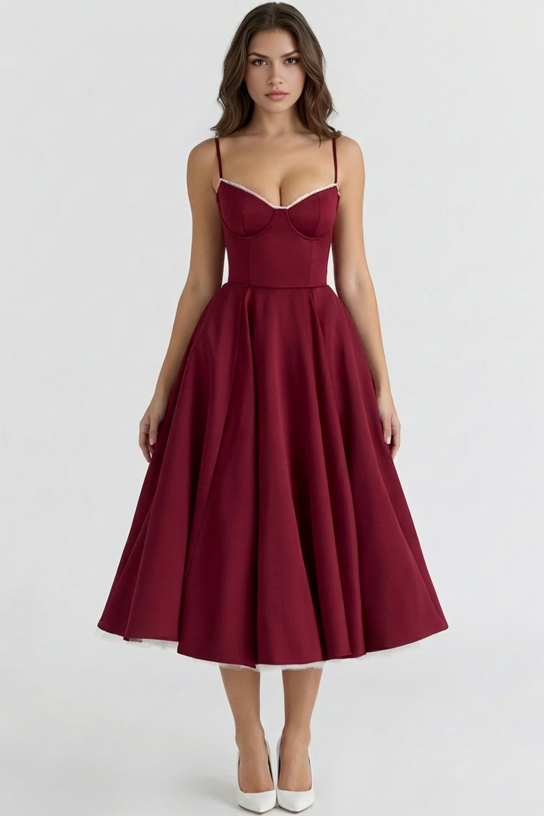 Enchanting Grace women's midi dress. Elegant, flattering, and versatile, perfect as a celebration or party dress.