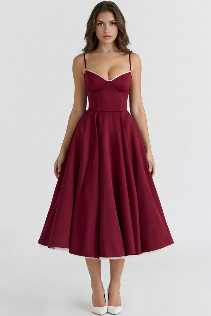 Enchanting Grace women's midi dress. Elegant, flattering, and versatile, perfect as a celebration or party dress.