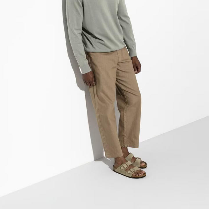 Versatile taupe women's casual sandals. Ergonomic comfort footwear with adjustable straps for summer walks.
