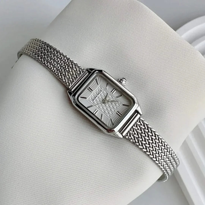 Women's Estella elegant stainless steel wristwatch, combining minimalist design with daily wear functionality.