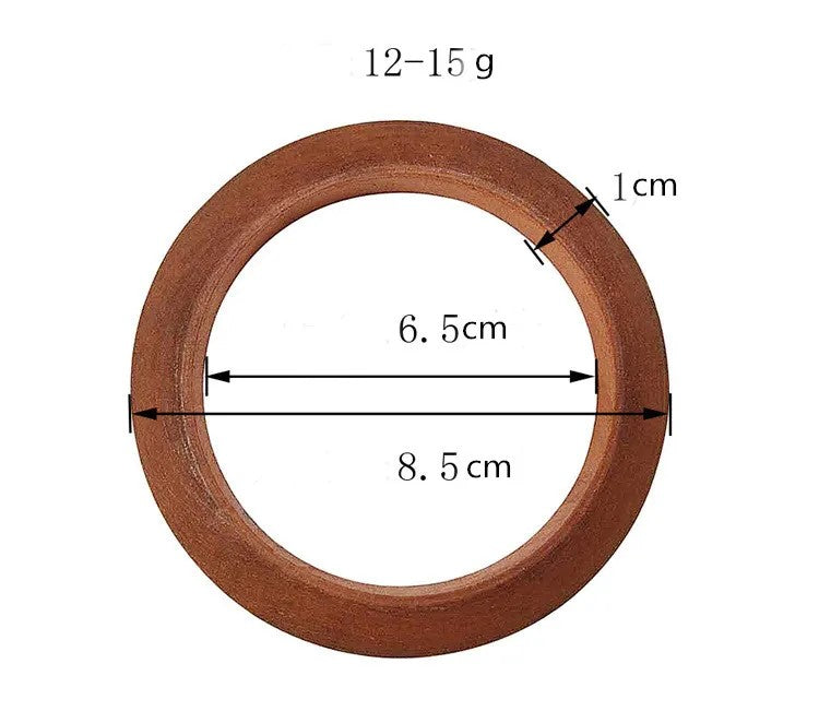 Unique women's wooden bangles with an ethnic round design, offering natural charm and a distinct boho accessory.