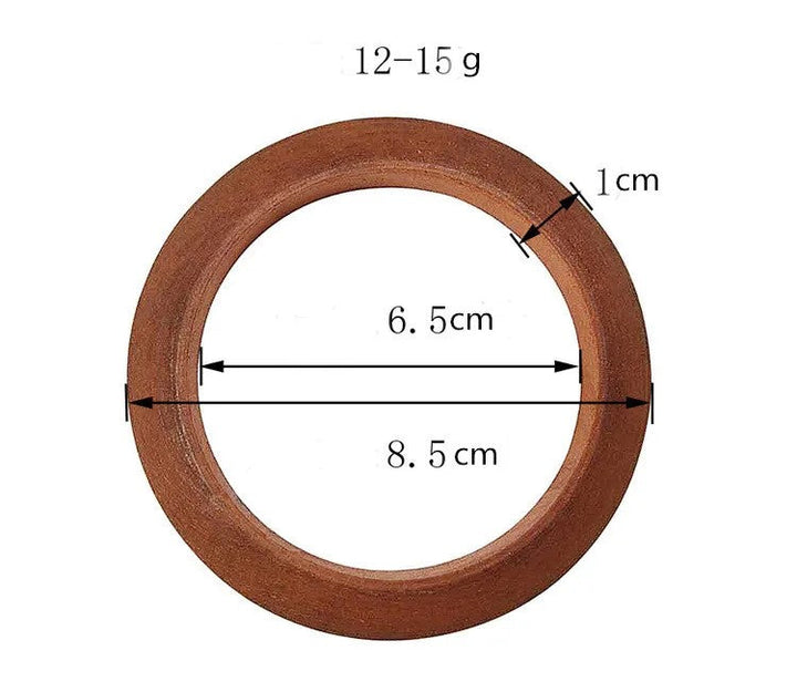 Unique women's wooden bangles with an ethnic round design, offering natural charm and a distinct boho accessory.
