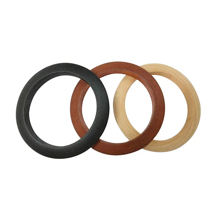 Stylish women's ethnic wooden bangles, natural and unique wrist jewelry adding a boho chic touch to any ensemble.