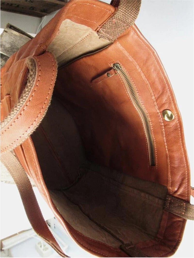 Large capacity stylish vegan leather tote bag for women, an elegant and practical everyday handbag.