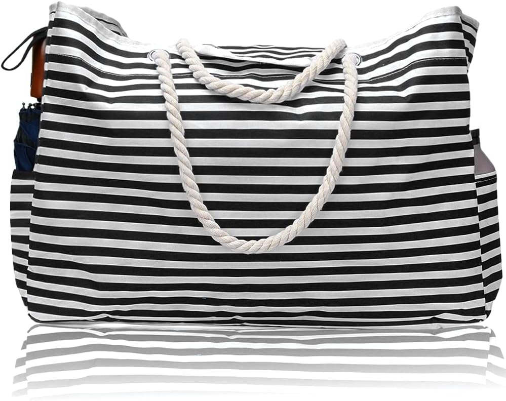 Versatile extra large waterproof beach tote for women, with a bonus travel case for organized packing
