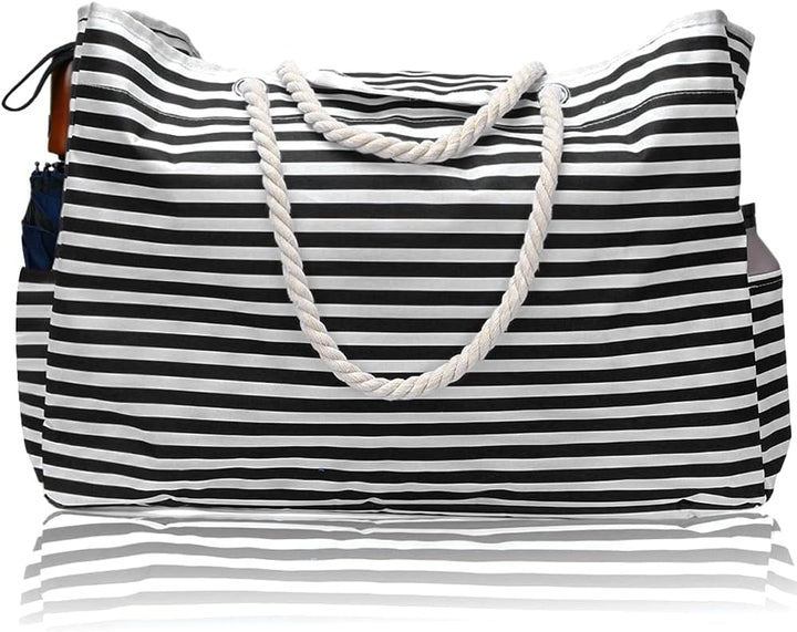 Versatile extra large waterproof beach tote for women, with a bonus travel case for organized packing