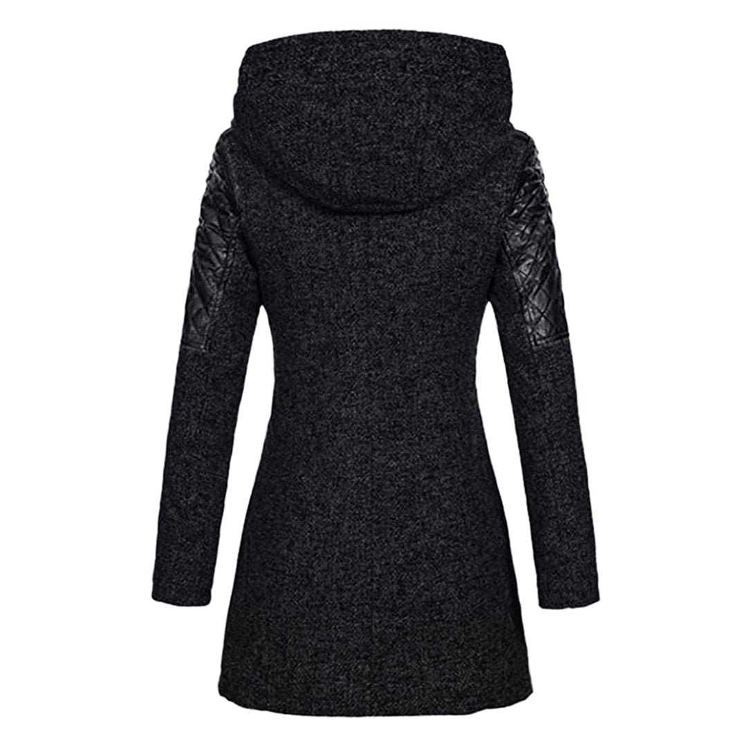 Stay cozy in this women's extra warm long winter coat with protective hood, designed for extreme cold.