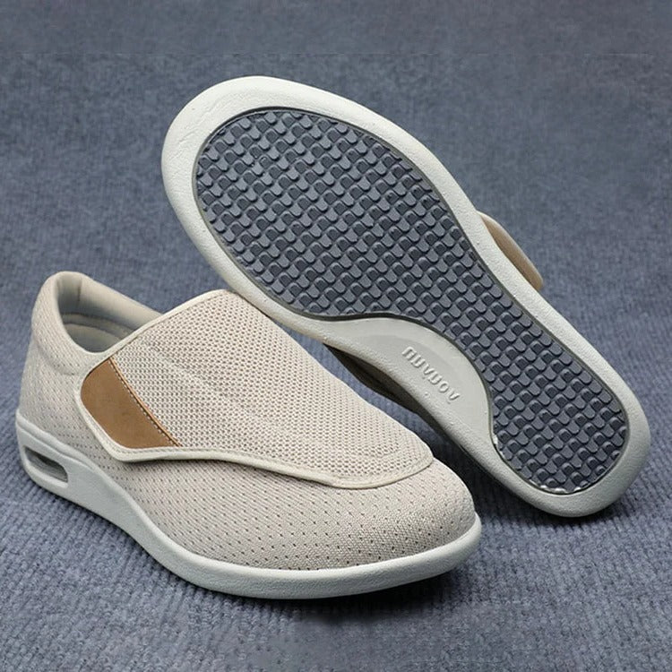 Plus size women's comfort shoes with easy adjustable velcro straps, perfect for swollen feet & enhanced mobility.