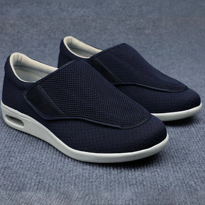 Comfortable women's extra wide shoes. Slip-on style with adjustable straps, designed for swollen feet & easy wear.