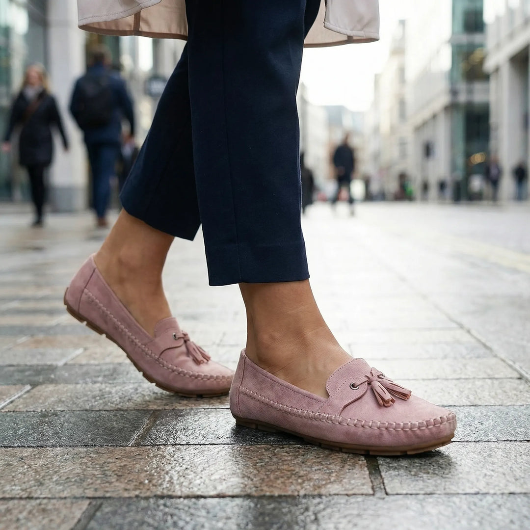 Women's memory foam loafers, extra wide design ensures all-day comfort and easy slip-on.