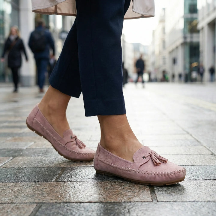 Women's memory foam loafers, extra wide design ensures all-day comfort and easy slip-on.